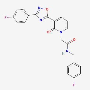 molecular formula C22H16F2N4O3 B2518805 N-(4-fluorobenzyl)-2-(3-(3-(4-fluorophenyl)-1,2,4-oxadiazol-5-yl)-2-oxopyridin-1(2H)-yl)acetamide CAS No. 1251570-69-0