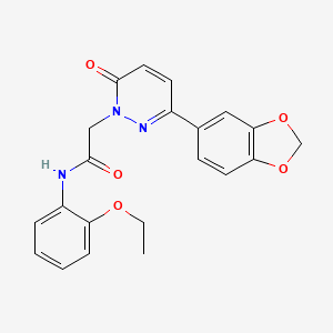 molecular formula C21H19N3O5 B2518835 2-[3-(1,3-苯并二氧杂环-5-基)-6-氧代嘧啶-1-基]-N-(2-乙氧基苯基)乙酰胺 CAS No. 941930-27-4