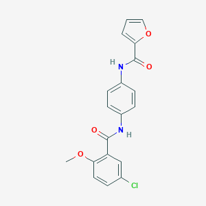 molecular formula C19H15ClN2O4 B251884 N-{4-[(5-chloro-2-methoxybenzoyl)amino]phenyl}-2-furamide 