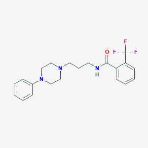 molecular formula C21H24F3N3O B2518842 N-(3-(4-phenylpiperazin-1-yl)propyl)-2-(trifluoromethyl)benzamide CAS No. 1049395-87-0
