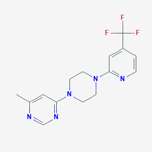 molecular formula C15H16F3N5 B2518843 4-Methyl-6-[4-[4-(trifluoromethyl)pyridin-2-yl]piperazin-1-yl]pyrimidine CAS No. 2415453-72-2
