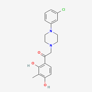2-(4-(3-Chlorophenyl)piperazin-1-yl)-1-(2,4-dihydroxy-3-methylphenyl)ethanone