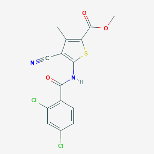 molecular formula C15H10Cl2N2O3S B251885 Methyl 4-cyano-5-[(2,4-dichlorobenzoyl)amino]-3-methyl-2-thiophenecarboxylate 