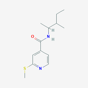 molecular formula C13H20N2OS B2518856 N-(3-methylpentan-2-yl)-2-(methylsulfanyl)pyridine-4-carboxamide CAS No. 1797185-36-4