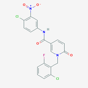 molecular formula C19H12Cl2FN3O4 B2518858 N-(4-chloro-3-nitrophenyl)-1-(2-chloro-6-fluorobenzyl)-6-oxo-1,6-dihydropyridine-3-carboxamide CAS No. 900009-78-1