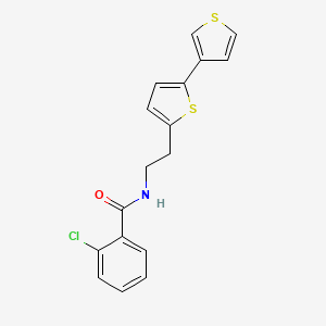 molecular formula C17H14ClNOS2 B2518870 N-(2-([2,3'-bithiophen]-5-yl)ethyl)-2-chlorobenzamide CAS No. 2034564-32-2