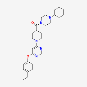molecular formula C28H39N5O2 B2518874 1-[(2-Methylphenyl)acetyl]-3-{[4-(pyrrolidin-1-ylcarbonyl)phenoxy]methyl}piperidine CAS No. 1115998-92-9
