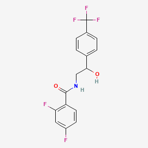molecular formula C16H12F5NO2 B2518878 2,4-二氟基-N-(2-羟基-2-(4-(三氟甲基)苯基)乙基)苯甲酰胺 CAS No. 1351621-97-0