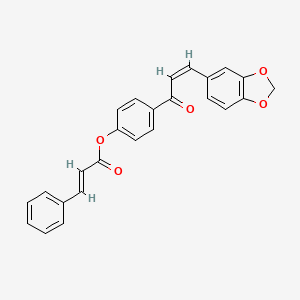 molecular formula C25H18O5 B2518884 [4-[(Z)-3-(1,3-benzodioxol-5-yl)prop-2-enoyl]phenyl] (E)-3-phenylprop-2-enoate CAS No. 306730-23-4