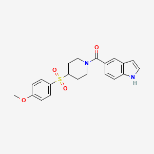 molecular formula C21H22N2O4S B2518886 (1H-吲哚-5-基)(4-((4-甲氧基苯基)磺酰基)哌啶-1-基)甲酮 CAS No. 1448078-93-0