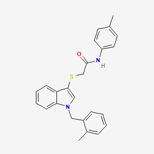 molecular formula C25H24N2OS B2518888 2-((1-(2-methylbenzyl)-1H-indol-3-yl)thio)-N-(p-tolyl)acetamide CAS No. 450347-38-3