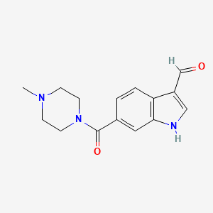 molecular formula C15H17N3O2 B2518891 6-(4-Methylpiperazine-1-carbonyl)-1H-indole-3-carbaldehyde CAS No. 934699-95-3