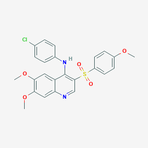molecular formula C24H21ClN2O5S B2518893 N-(4-chlorophenyl)-6,7-dimethoxy-3-((4-methoxyphenyl)sulfonyl)quinolin-4-amine CAS No. 1251549-48-0