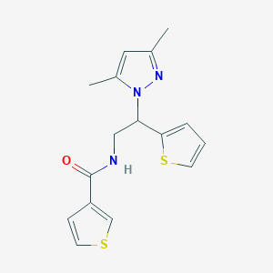N-(2-(3,5-dimethyl-1H-pyrazol-1-yl)-2-(thiophen-2-yl)ethyl)thiophene-3-carboxamide