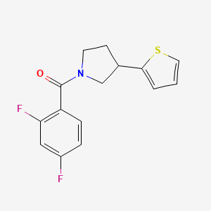 molecular formula C15H13F2NOS B2518895 (2,4-Difluorophenyl)(3-(thiophen-2-yl)pyrrolidin-1-yl)methanone CAS No. 2185589-92-6