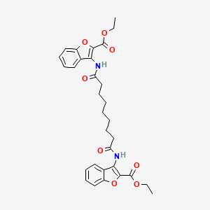 Ethyl 3-[[9-[(2-ethoxycarbonyl-1-benzofuran-3-yl)amino]-9-oxononanoyl]amino]-1-benzofuran-2-carboxylate