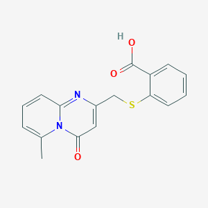 molecular formula C17H14N2O3S B2518906 2-[({6-methyl-4-oxo-4H-pyrido[1,2-a]pyrimidin-2-yl}methyl)sulfanyl]benzoic acid CAS No. 440347-35-3