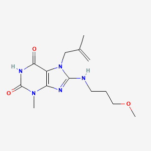 molecular formula C14H21N5O3 B2518907 8-((3-methoxypropyl)amino)-3-methyl-7-(2-methylallyl)-1H-purine-2,6(3H,7H)-dione CAS No. 500198-84-5