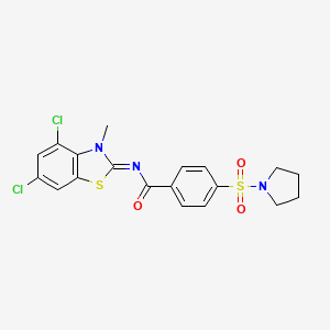 (Z)-N-(4,6-dichloro-3-methylbenzo[d]thiazol-2(3H)-ylidene)-4-(pyrrolidin-1-ylsulfonyl)benzamide