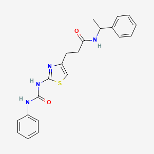 molecular formula C21H22N4O2S B2518914 N-(1-phenylethyl)-3-(2-(3-phenylureido)thiazol-4-yl)propanamide CAS No. 1040649-11-3