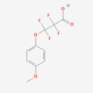 molecular formula C10H8F4O4 B2518916 3-(4-Methoxyphenoxy)-2,2,3,3-tetrafluoropropanoic acid CAS No. 2032375-99-6