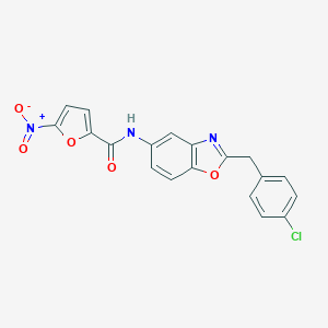 molecular formula C19H12ClN3O5 B251892 N-[2-(4-chlorobenzyl)-1,3-benzoxazol-5-yl]-5-nitro-2-furamide 