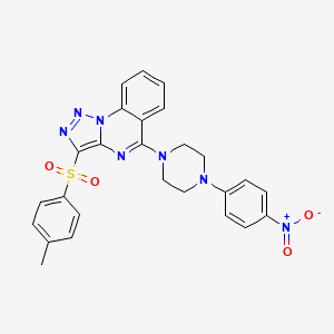 molecular formula C26H23N7O4S B2518921 3-[(4-Methylphenyl)sulfonyl]-5-[4-(4-nitrophenyl)piperazin-1-yl][1,2,3]triazolo[1,5-a]quinazoline CAS No. 893272-63-4