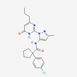 1-(4-chlorophenyl)-N-(3-methyl-1-(6-oxo-4-propyl-1,6-dihydropyrimidin-2-yl)-1H-pyrazol-5-yl)cyclopentanecarboxamide
