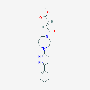 molecular formula C20H22N4O3 B2518934 Methyl (E)-4-oxo-4-[4-(6-phenylpyridazin-3-yl)-1,4-diazepan-1-yl]but-2-enoate CAS No. 2411332-59-5