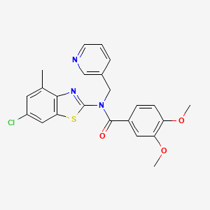 N-(6-chloro-4-methylbenzo[d]thiazol-2-yl)-3,4-dimethoxy-N-(pyridin-3-ylmethyl)benzamide