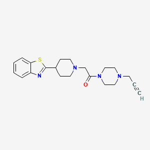 molecular formula C21H26N4OS B2518948 2-[4-(1,3-Benzothiazol-2-yl)piperidin-1-yl]-1-[4-(prop-2-yn-1-yl)piperazin-1-yl]ethan-1-one CAS No. 1376367-70-2