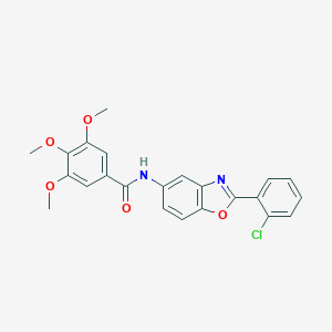 molecular formula C23H19ClN2O5 B251895 N-[2-(2-chlorophenyl)-1,3-benzoxazol-5-yl]-3,4,5-trimethoxybenzamide 