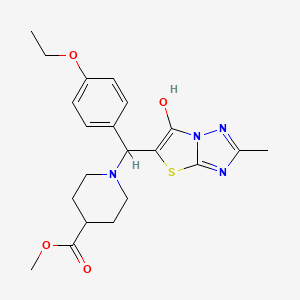 Methyl 1-((4-ethoxyphenyl)(6-hydroxy-2-methylthiazolo[3,2-b][1,2,4]triazol-5-yl)methyl)piperidine-4-carboxylate