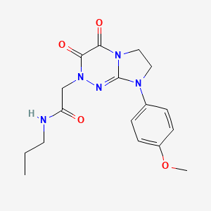 molecular formula C17H21N5O4 B2518958 2-(8-(4-methoxyphenyl)-3,4-dioxo-3,4,7,8-tetrahydroimidazo[2,1-c][1,2,4]triazin-2(6H)-yl)-N-propylacetamide CAS No. 953951-03-6