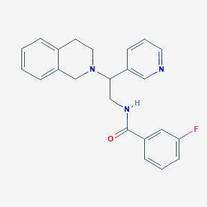 molecular formula C23H22FN3O B2518961 N-[2-(3,4-dihydroisoquinolin-2(1H)-yl)-2-pyridin-3-ylethyl]-3-fluorobenzamide CAS No. 903322-73-6