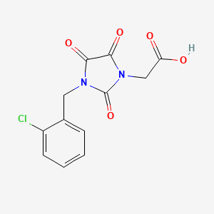 molecular formula C12H9ClN2O5 B2518968 2-[3-(2-Chlorobenzyl)-2,4,5-trioxo-1-imidazolidinyl]acetic acid CAS No. 128043-92-5