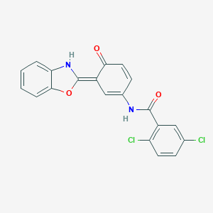 N-[(3E)-3-(3H-1,3-benzoxazol-2-ylidene)-4-oxocyclohexa-1,5-dien-1-yl]-2,5-dichlorobenzamide