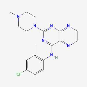 molecular formula C18H20ClN7 B2518979 N-(4-氯-2-甲基苯基)-2-(4-甲基哌嗪-1-基)蝶啶-4-胺 CAS No. 946298-25-5