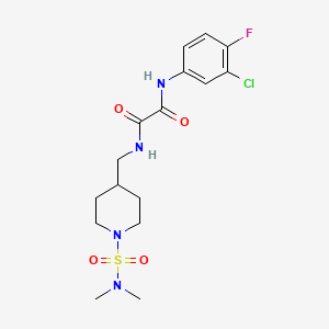 molecular formula C16H22ClFN4O4S B2518982 N1-(3-chloro-4-fluorophenyl)-N2-((1-(N,N-dimethylsulfamoyl)piperidin-4-yl)methyl)oxalamide CAS No. 2034294-70-5