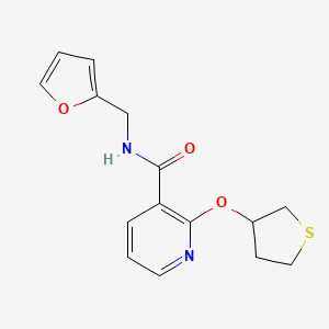 molecular formula C15H16N2O3S B2518984 N-(furan-2-ylmethyl)-2-((tetrahydrothiophen-3-yl)oxy)nicotinamide CAS No. 2034621-37-7