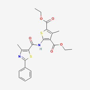 Diethyl 3-methyl-5-(4-methyl-2-phenylthiazole-5-carboxamido)thiophene-2,4-dicarboxylate