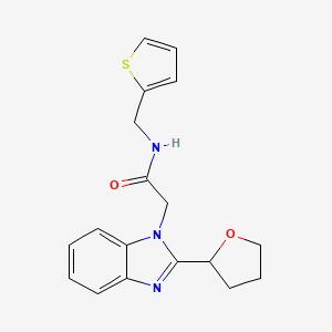 molecular formula C18H19N3O2S B2518991 2-(2-(四氢呋喃-2-基)-1H-苯并[d]咪唑-1-基)-N-(噻吩-2-基甲基)乙酰胺 CAS No. 955331-24-5