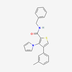 molecular formula C23H20N2OS B2518992 N-benzyl-4-(3-methylphenyl)-3-(1H-pyrrol-1-yl)thiophene-2-carboxamide CAS No. 1291837-74-5