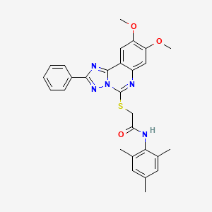 2-[(8,9-dimethoxy-2-phenyl[1,2,4]triazolo[1,5-c]quinazolin-5-yl)thio]-N-mesitylacetamide