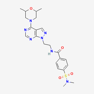 N-(2-(4-(2,6-dimethylmorpholino)-1H-pyrazolo[3,4-d]pyrimidin-1-yl)ethyl)-4-(N,N-dimethylsulfamoyl)benzamide
