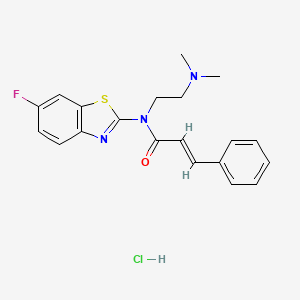 molecular formula C20H21ClFN3OS B2519005 N-(2-(dimethylamino)ethyl)-N-(6-fluorobenzo[d]thiazol-2-yl)cinnamamide hydrochloride CAS No. 1217195-56-6