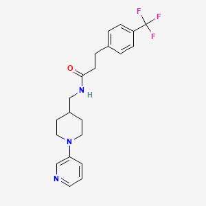 molecular formula C21H24F3N3O B2519008 N-((1-(吡啶-3-基)哌啶-4-基)甲基)-3-(4-(三氟甲基)苯基)丙酰胺 CAS No. 2034378-93-1