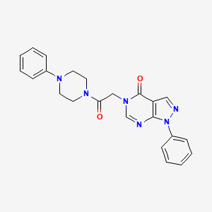 molecular formula C23H22N6O2 B2519013 5-(2-oxo-2-(4-phenylpiperazin-1-yl)ethyl)-1-phenyl-1H-pyrazolo[3,4-d]pyrimidin-4(5H)-one CAS No. 852439-99-7
