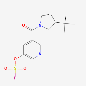 molecular formula C14H19FN2O4S B2519018 3-(3-Tert-butylpyrrolidine-1-carbonyl)-5-fluorosulfonyloxypyridine CAS No. 2418677-47-9