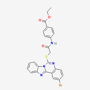 Ethyl 4-({[(2-bromobenzimidazo[1,2-c]quinazolin-6-yl)thio]acetyl}amino)benzoate